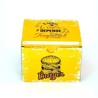 Boîte d'emballage de boîte à hamburger jetable personnalisée en noir et blanc