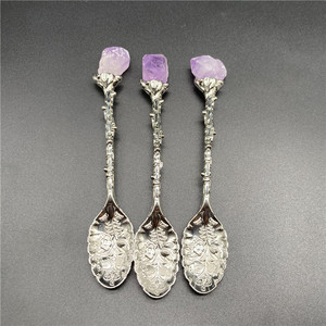 Carved Crystal Heart Spoon with Healing Gemstones-Portable <b>Gifts</b> for Parties and Home Decor - Product Image 2