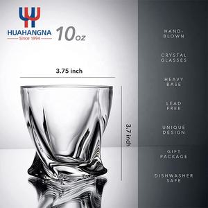 Ly rượu <span class=keywords><strong>Whisky</strong></span> pha lê trong suốt HUAHANGNA 280ml 9oz, in logo tùy chỉnh, kiểu dáng cổ điển xoắn, dành cho thị trường quán bar - Product Image 2