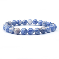 Bracelet de perles en pierre naturelle Lapis Lazuli de 8mm pour homme, mode tendance, énergie élastique pour cadeau, anniversaire de mariage
