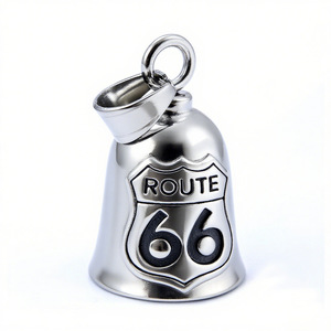 Cloche <span class=keywords><strong>de</strong></span> protection moto style punk rétro moderne 66, design abstrait amusant, artisanat métallique transfrontalier pour motards - Product Image 4