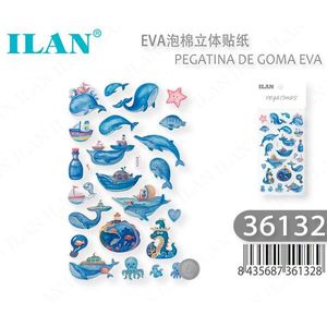 Autocollants décoratifs en mousse EVA 3D ILAN sur le thème de l'océan pour les loisirs créatifs des enfants - Product Image 1
