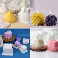 UNIMOULD Ensemble de 6 moules en silicone écologiques pour bougies et gâteaux avec motif rose 3D pour projets de bougies en cire de soja DIY