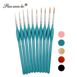 Panwenbo Lot de 10 pinceaux pour ongles, dessin au trait, échelle, modèle Miesniature, petits pinceaux - Product Image 1