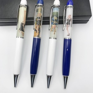 ボールペンスクールオフィス文房具用カスタムフローターキラキラ液体フローティングボールペン - Product Image 1