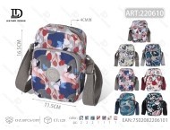 Borsa a Tracolla Floreale in Poliestere per Donna con Chiusura a Zip e Cinghia Singola, Stile Moda per Tutte le Stagioni - Product Image 1