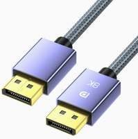 Cable DisplayPort 1.4 de Alta Velocidad, Trenzado de Nailon, Compatible con HDR-8K 60Hz 4K 120Hz, Longitudes de 3m 2m 1m para Proyector y Audio
