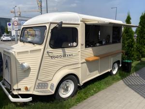 Food Truck Vintage Bianco Personalizzato con Scaffale <span class=keywords><strong>per</strong></span> Dessert Floreali, Bancone Caffè Gourmet <span class=keywords><strong>per</strong></span> Mercato dei Fiori - Product Image 2