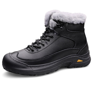 Chaussures d'hiver pour hommes, nouvelles bottes de neige mi-mollet respirantes, chaudes, confortables, tendance, polyvalentes, noires, décontractées, pour l'extérieur, Zhongbang - Product Image 5