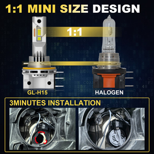 Remplacement G-VIEW compact d'ampoule de phare de <span class=keywords><strong>LED</strong></span> GL-H15 60W 18000lm avec des composants de haute fiabilité CE <span class=keywords><strong>ROHS</strong></span> FCC conforme pour la voiture - Product Image 5