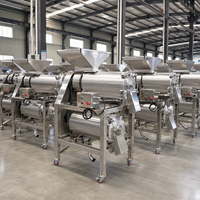 Industriële tomatenpulpmachine voor schil- en zaadseparatie, pureer- en sausproductie-apparatuur 500-1500kg/u