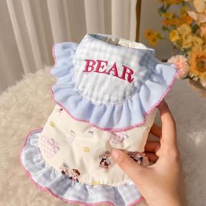 Cute <b>Bear</b> Print Dog Vest <b>Pink</b> Cotton Padded Princess Cut Pet Clothes For All Seasons - Product Image 3