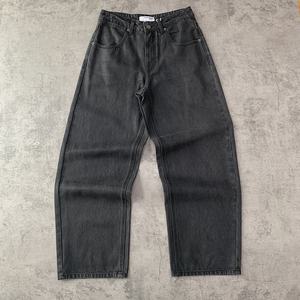 Edge Denim <span class=keywords><strong>Pantalon</strong></span> jeans baggy taille haute pour femmes imprimé ciré de haute qualité pour petit ami - Product Image 5