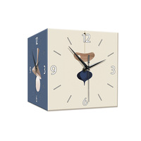 Offres Spéciales moderne Induction coin lumineux horloge murale carré salon décoration Simple Double face horloge murale