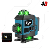 Nivel Láser Rotatorio 4D Verde de 16 Líneas, Autonivelante, Inalámbrico, con Control Remoto, 360 Horizontal y Vertical, MYJ-W10, 16 Líneas