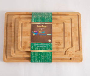 Ensemble de planches à découper en bambou personnalisable avec logo, trois pièces, fournitures de cuisine en gros, planche en bois multifonctionnelle - Product Image 3