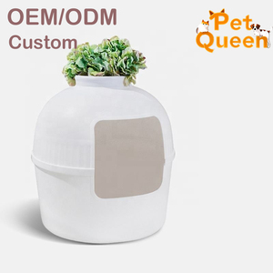 Große Katzentoilette aus Kunststoff, PP-Material, verstecktes Design mit Zimmerpflanze, <span class=keywords><strong>DIY</strong></span>-Haustierzubehör, Reinigungskatzenklo und Katzenbett - Product Image 3