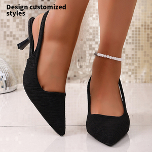 Nouveauté - Chaussures pour <span class=keywords><strong>femme</strong></span> <span class=keywords><strong>de</strong></span> luxe - Talons fins <span class=keywords><strong>de</strong></span> <span class=keywords><strong>6</strong></span> <span class=keywords><strong>cm</strong></span> - Talons hauts sexy - Dessus en PU à grain fin horizontal - Mode - Bureau et vie quotidienne - PDJ-05 - Product Image 3