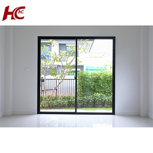 Porte <span class=keywords><strong>coulissante</strong></span> en aluminium automatique NFRC pour patio, design moderne, double vitrage, porte de salle de bain avec volet arrière personnalisé - Product Image 1