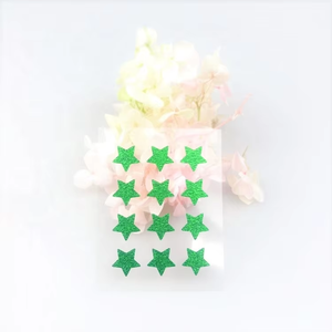 แผ่นแปะสิวกลิตเตอร์สีเขียวด้านแผ่นแปะสิว<span class=keywords><strong>12</strong></span>ชิ้นสติกเกอร์ติดทรัมเมอร์สิวแวววาว - Product Image 3