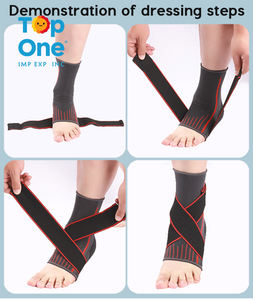 Top One Support de cheville en nylon avec logo personnalisé Compression confortable et respirante pour les joueurs de football Populaire et bon - Product Image 6