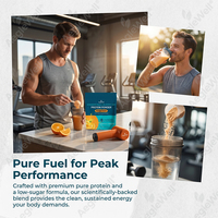 Poudre de protéines aromatisée à l'orange AegleWell (150g) - Protéines pures de qualité supérieure pour la croissance et la récupération musculaire