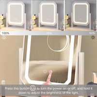 Miroir de Maquillage LED Tactile pour un Style Optimal, 3 Modes d'Éclairage, Loupe 5x Amovible, Conception Autoportante pour Utilisation sur Bureau