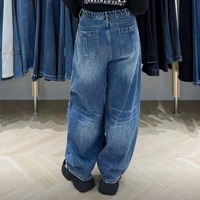 Nouveau Jean Femme 2026 Taille Haute Effet Deux Pièces en Coton Denim Coupe Large Style Américain Vintage Chic Urbain Amincissant Cargo Baggy