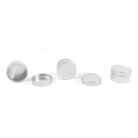 Boîtes rondes en métal de 27x27x15mm, 5ml, vente en gros, petites boîtes en métal, boîtes en aluminium, boîtes à baume à lèvres argentées, boîtes en aluminium rondes, boîtes en tôle métallique