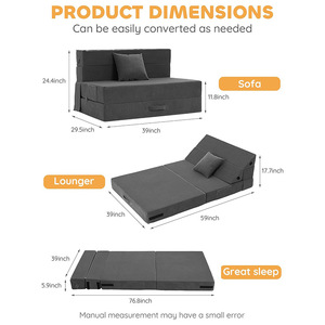 Foldable Multifunctional Sofa Recliner With Removable Cover And Foam Filling For Living Room Bedroom Use - Product Image 3