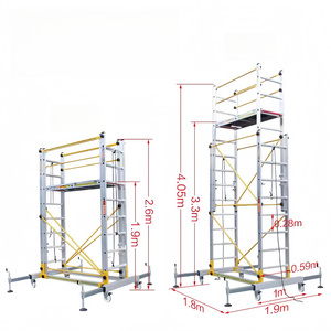 Échelle escabeau professionnelle multifonction en aluminium, pliable, industrielle, extensible, roulante, élévateur industriel - Product Image 2