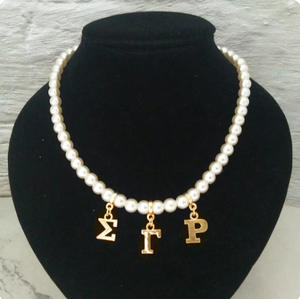 Sigma Gamma Rho Collar de perlas Alfabeto <span class=keywords><strong>griego</strong></span> SRGho Charms Collar Joyas femeninas - Product Image 3