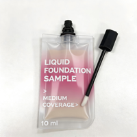 Prix d'usine – Sachet d'emballage personnalisé pour fond de teint liquide cosmétique, petit échantillon avec bec verseur et pinceau