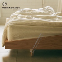 Cama Baja Tatami de Madera Maciza de Roble, Estilo Nórdico Japonés Moderno y Sencillo, Tipo Flotante para Alojamiento