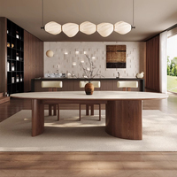 Französischer Stil Modernes Kariertes 4-Sitzer Esszimmer-Set mit Ovaler Tischplatte in Leichtem Schwarz, Wassertropfenförmige Steinoptik-Stühle für das Esszimmer
