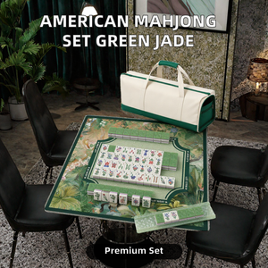 Juego de Mahjong Americano Verde, Fichas Acrílicas Artísticas, Edición en Caja de Regalo, 160 Piezas, Kit de Juego Portátil para Jugar Mahjong - Product Image 2