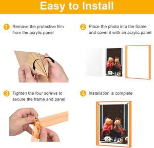 Cadre <span class=keywords><strong>photo</strong></span> flottant en <span class=keywords><strong>acrylique</strong></span> personnalisé, écologique, imperméable, translucide, néon, coloré, pour bureau, table, décoration murale - Product Image 5