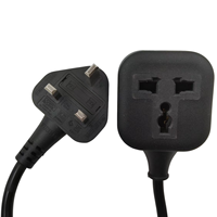 Rallonge électrique résistante au feu à port unique 13A 250V UK avec prise BS, câble court multi-prises universel