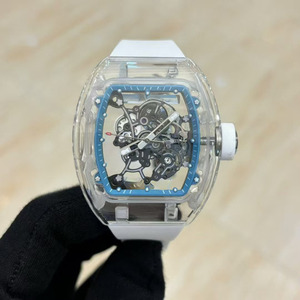 Reloj mecánico de lujo para hombre con caja transparente verde de alta calidad, indicador de reserva de marcha, tourbillon y visualización del torque. - Product Image 1