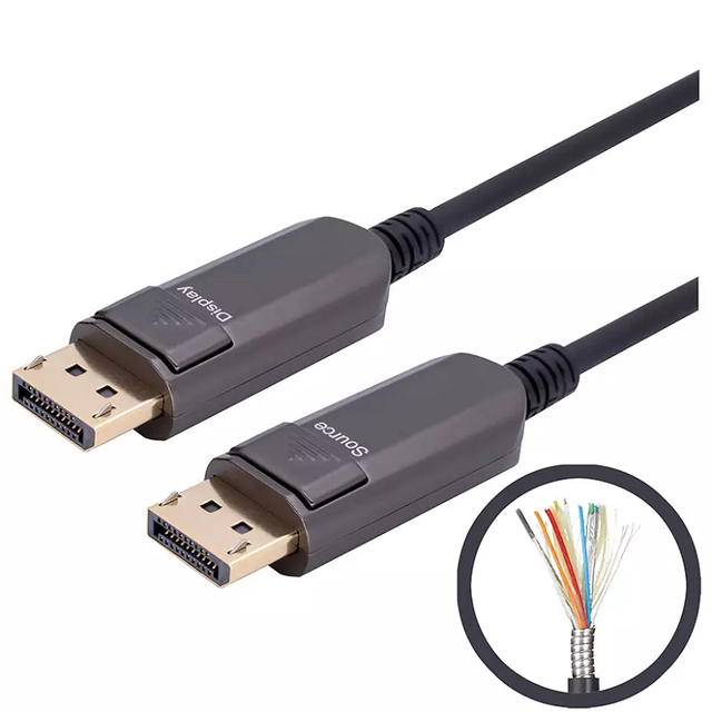ZSwinner WS-1400 Hot Sale Custom Length DP 2.0 Active Optical Cable 8K@60Hz HBR10 HDCP 1.4 Plug & Play Car Microphone PVC Jacket