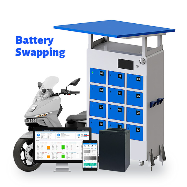 ODM OEM E-bike Motorcycle Lithium Battery Fast Charging 12 Door Slots Swapping Cabinet 48V-72V Battery Compatible