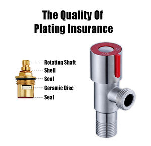 Vente directe d'usine Chrome 304 acier inoxydable <span class=keywords><strong>robinet</strong></span> d'eau général arrêt toilette plastique alliage ABS Zinc vanne d'angle - Product Image 5