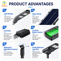Lampu Jalan Tenaga Surya All in One 30w 60w 80w 100w 120w 150w Lampu Jalan LED Tenaga Surya Tahan Air