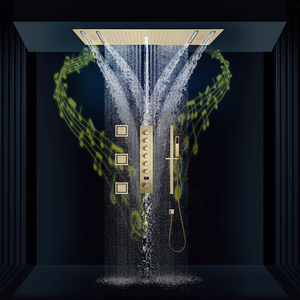 Sistema <span class=keywords><strong>Doccia</strong></span> di Lusso con LED e Musica, Soffione a Cascata da 12 Pollici, Display Digitale, 7 Funzioni, Valvola in Ottone Massiccio, Getti Massaggianti - Product Image 1