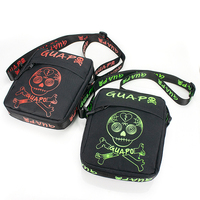 Op maat gemaakte vintage mode lichte canvas telefoon schoudertas/crossbody tas met letterpatroon, multifunctioneel voor heren