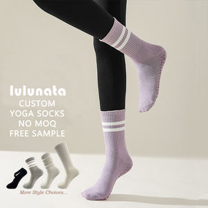 Kaos Kaki Anti Selip Slouch Ankle Crew dengan Logo Custom OEM, Kaos Kaki Kompresi Katun Wanita untuk Yoga dan Pilates, Anti Selip - Product Image 1