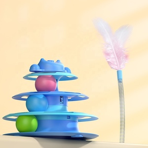 Ekstra küçük boyutu kedi pikap oyuncaklar 4-Tier renkli kovalamaca topları ile kaydırıcı ray pikap kedi kule oyuncak - Product Image 2
