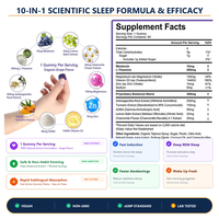 Gummies de Mélatonine avec L-Théanine, Magnésium, Ashwagandha, Curcuma, GABA, Mélisse, Camomille – 60 Gummies – Vente en Gros, Fourniture en Vrac, OEM