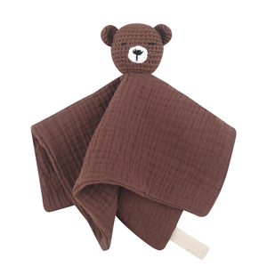 En gros, Doudou ours en crochet en mousseline douce et adorable pour bébé, <span class=keywords><strong>couverture</strong></span> de réconfort pour enfant - Product Image 6