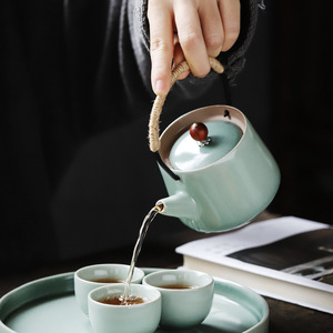 Shangyan Ceramic Teapot Small Size With Lid <b>Infuser</b> Chinese Kung Fu <b>Tea</b> Set Home Use Retro Style - Product Image 2